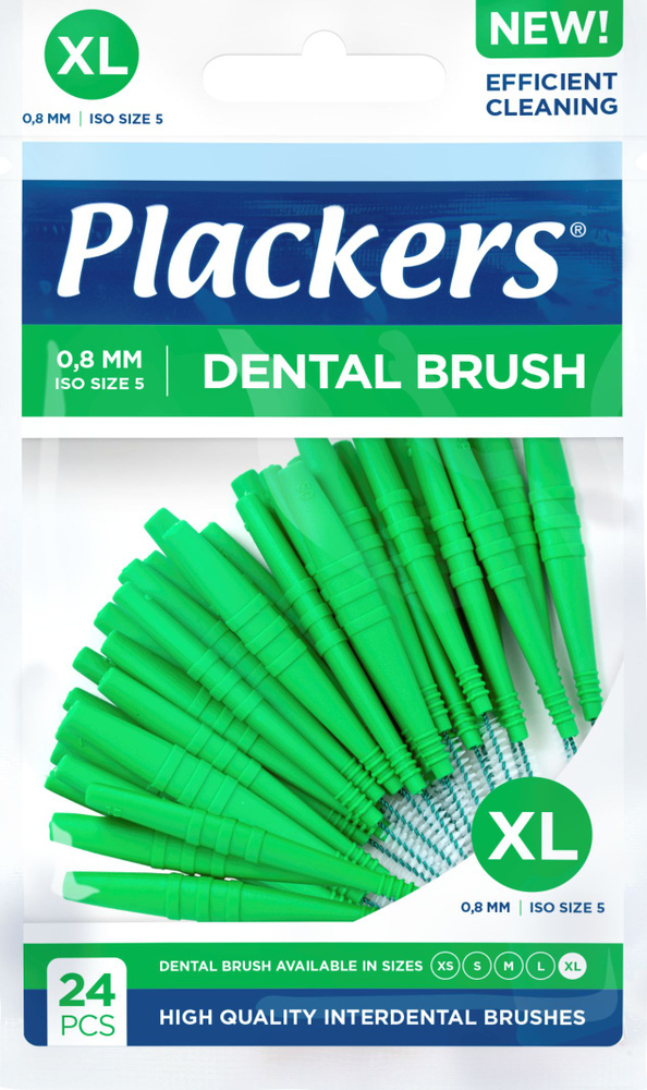 Ершики межзубные Plackers Dental Brush XL, 0,8 мм. (24 шт.) #1