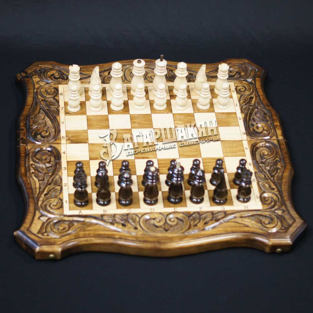 Шахматы Нарды Шашки 50 см 3в1 из Дуба #1
