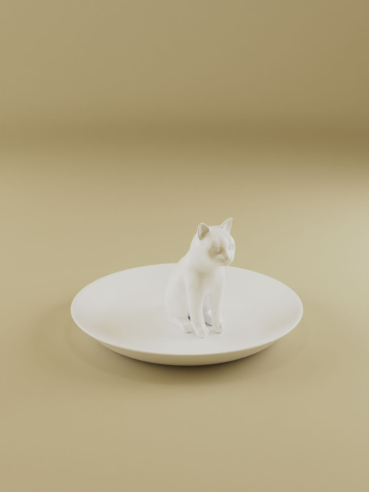 Подставка для украшений Кошка на тарелке #1
