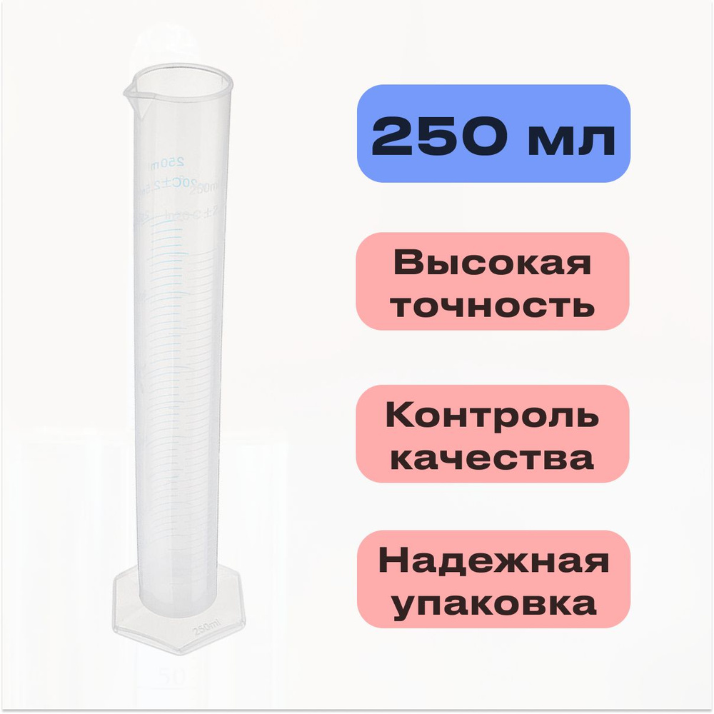 Емкость мерная пластиковая (цилиндр), 250 мл #1