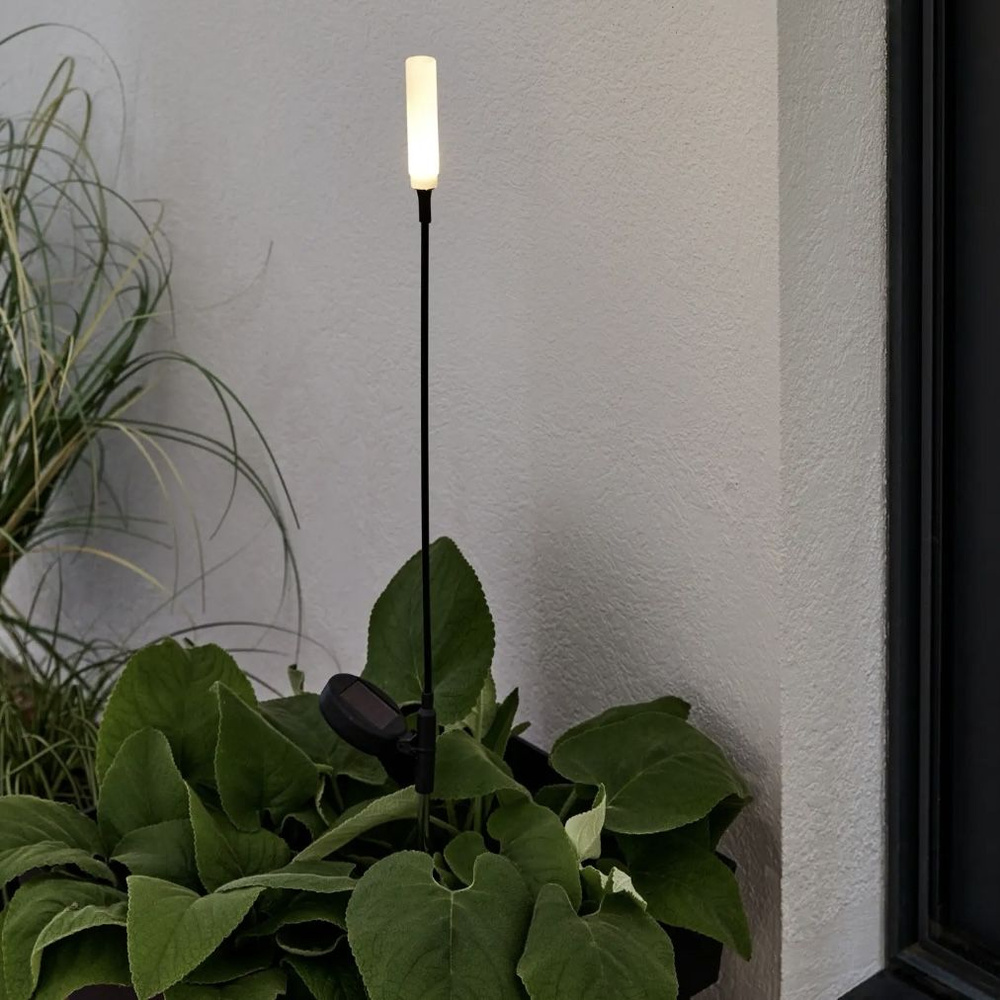 Садовая подсветка Inox на солнечных батареях 82 см, эффект колебания, цвет черный  #1