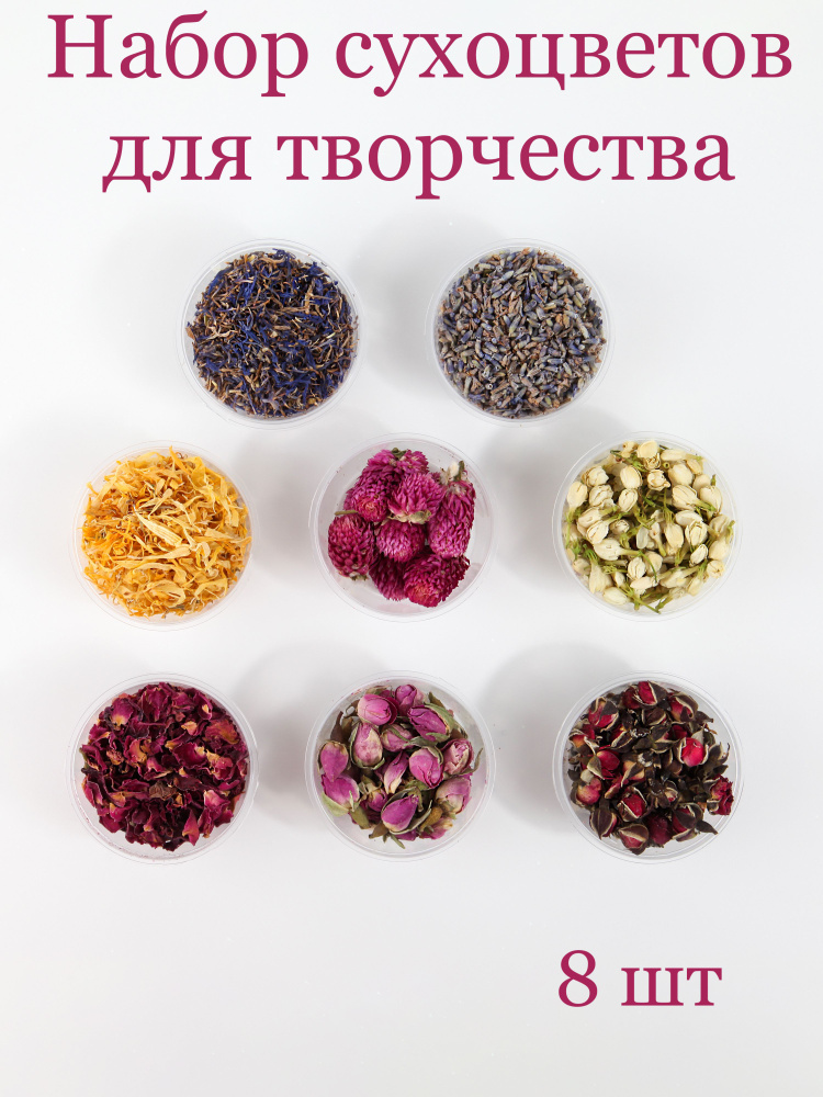 HOTSTRONG Сухоцветы Василек, Жасмин, 110 гр, 8 шт #1