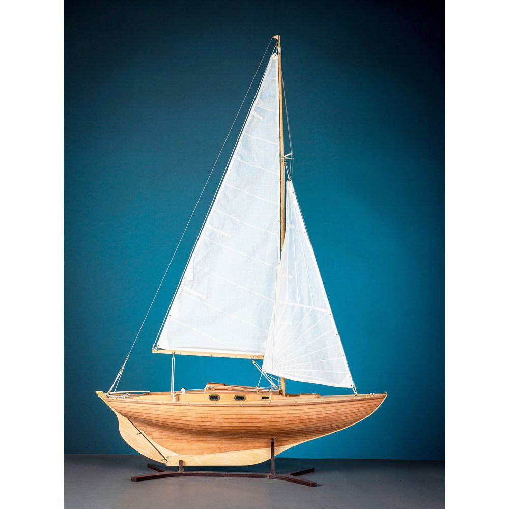 гоночная яхта Folkboat (Фолькбот), 1942 год, 478х757х143 мм, М.1:16, ольха-вишня-береза, сборная модель #1