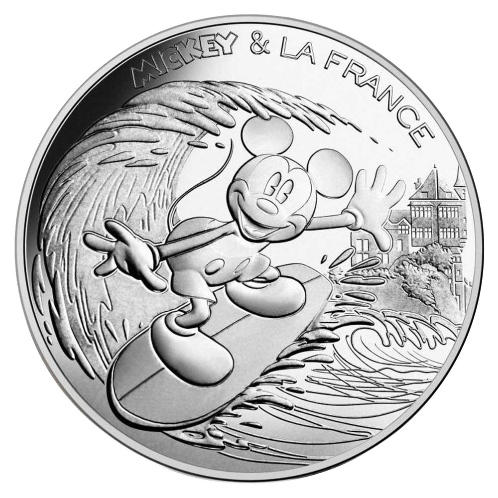 Монета 10 евро в буклете Микки и Франция - Биарриц. Франция 2018 UNC  #1