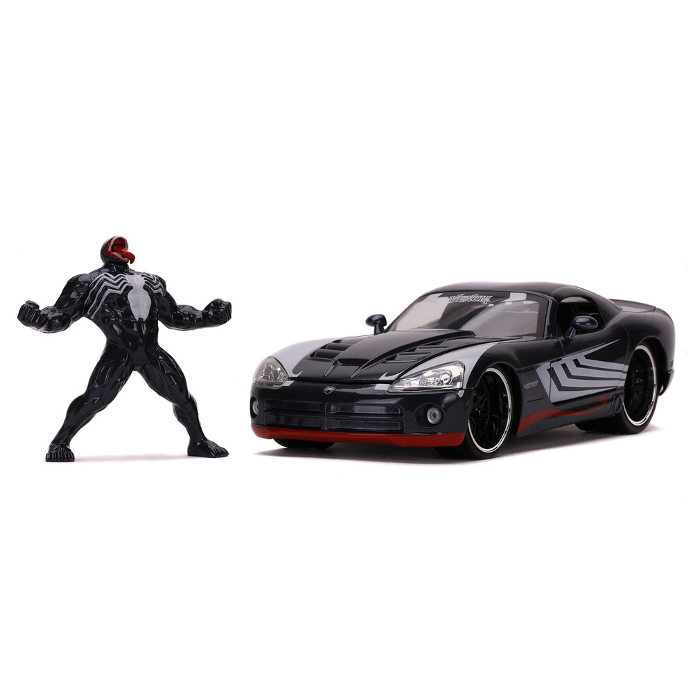 Набор Hollywood Rides Машинка с Фигуркой 2.75" 1:24 2008 Dodge Viper SRT10 W/Venom Figure (Marvel) 31750 #1