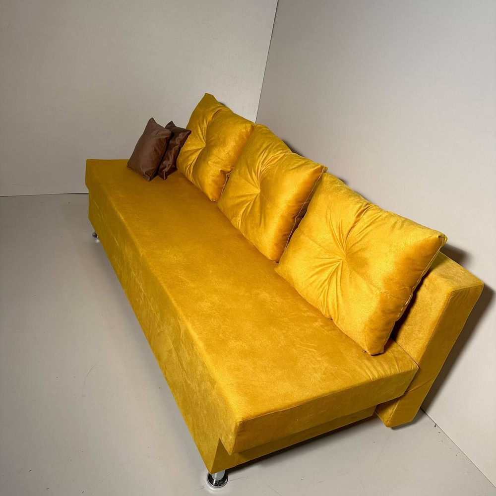 Диван-кровать Диван-кровать Комфорт, механизм Еврокнижка, Выкатной, 190х87х75 см,горчичный  #1