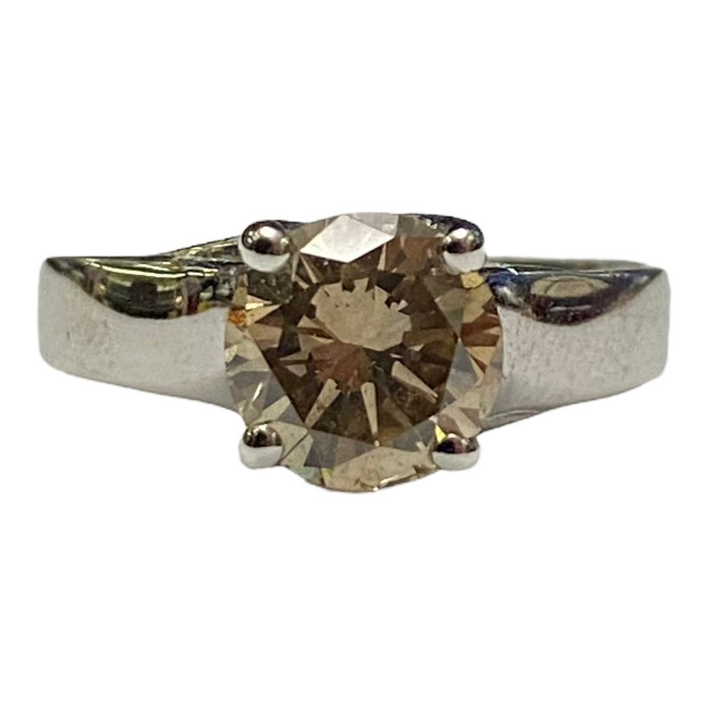 Золотое кольцо с бриллиантом, 1.66 карат, золото 14 К, 2013 г., США  #1