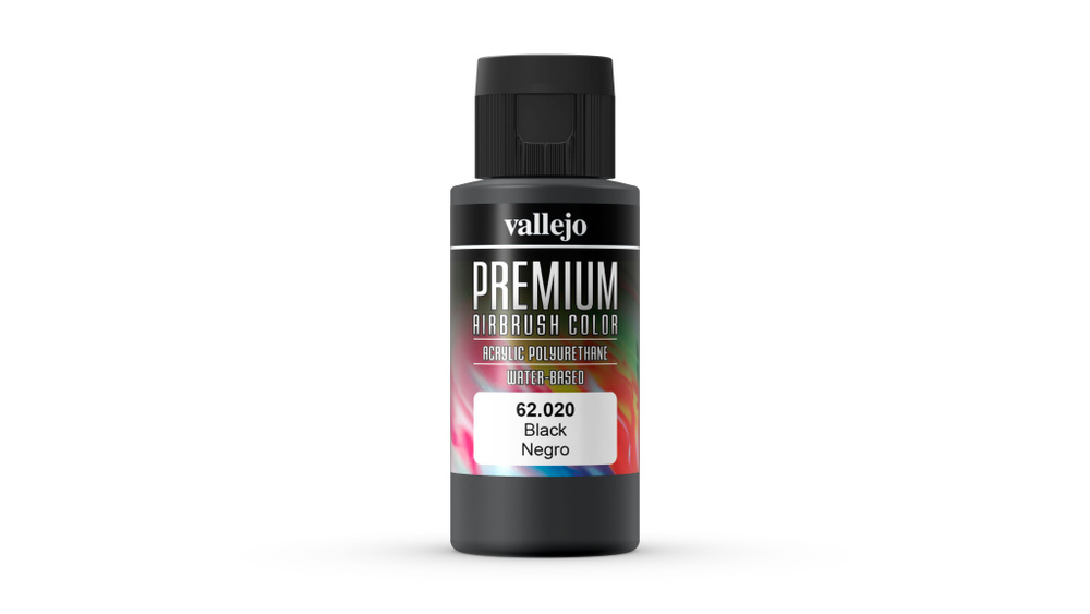 Краска для аэрографа Vallejo Premium/ черный (арт.62020) #1