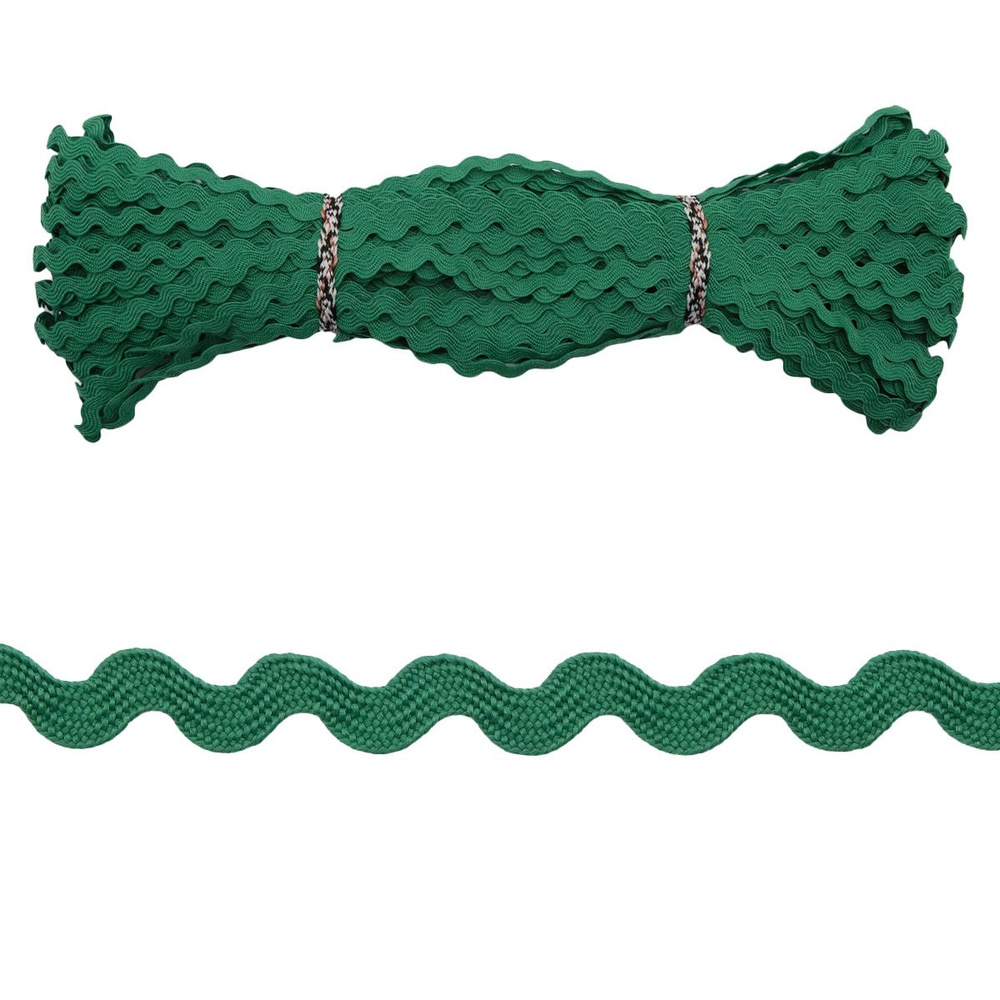 Тесьма декоративная волнистая Вьюнчик, 9 мм*30 м, Нудольская фабрика, зеленый  #1