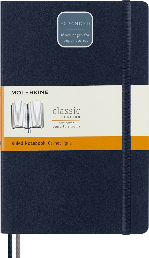 Блокнот в линейку Moleskine CLASSIC SOFT EXPENDED QP616EXPB20 13х21см 400стр.мягкая обложка, синий сапфир #1