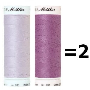 Нить универсальная SERALON 200 м, №100, 2 цвета 0027 Lavender и 0057 Violet, 2 катушки по 200 м.  #1