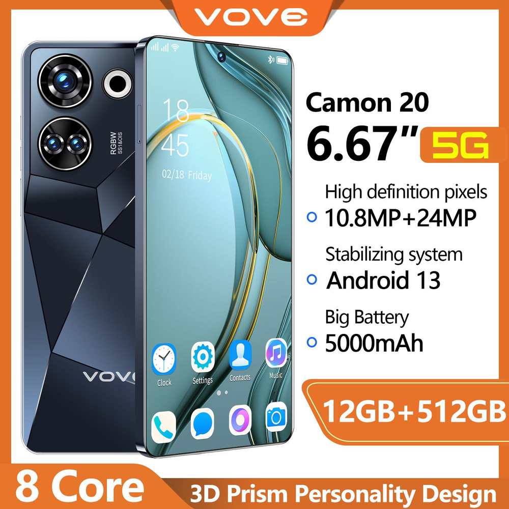 vove Смартфон Camon 20&1 CN 12/512 ГБ, черный #1