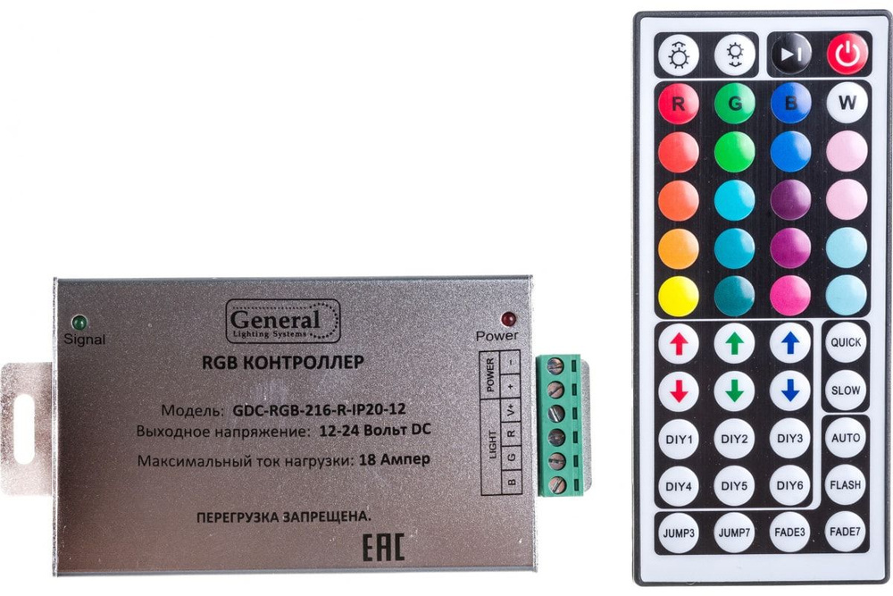 Контроллер для RGB ленты 12v General 216W GDC-RGB-216-R-IP20-12 #1