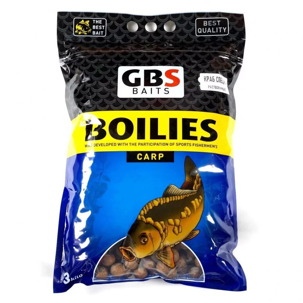 Бойлы тонущие пылящие 24 мм Краб / Специи GBS - Baits Crab Spice, 3 кг  #1