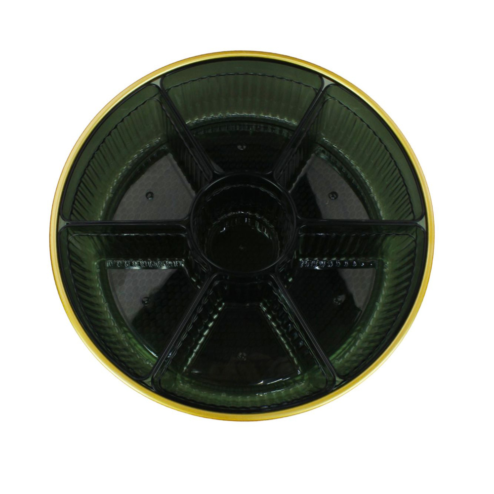 Менажница пластиковая 30*8,8 см 7 секций, прозрачно-зеленый Baizheng  #1