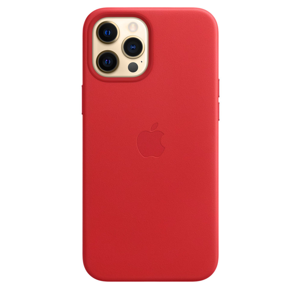 Панель-накладка Apple Leather Case with MagSafe Red для 15 Pro Max (с логотипом)  #1