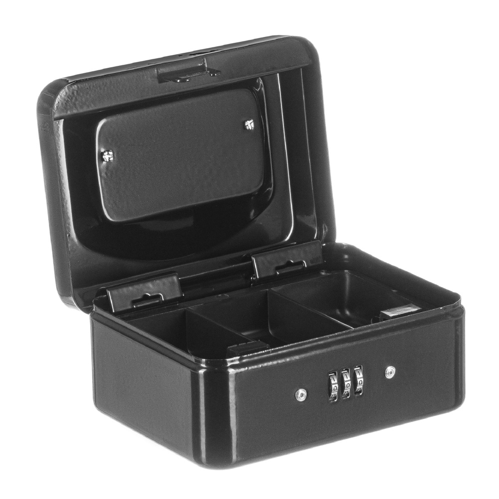 Ящик / сейф для денег SAFEBURG Keeper-15C Black Gloss, металлический кэшбокс, тайник, шкатулка с кодовым #1