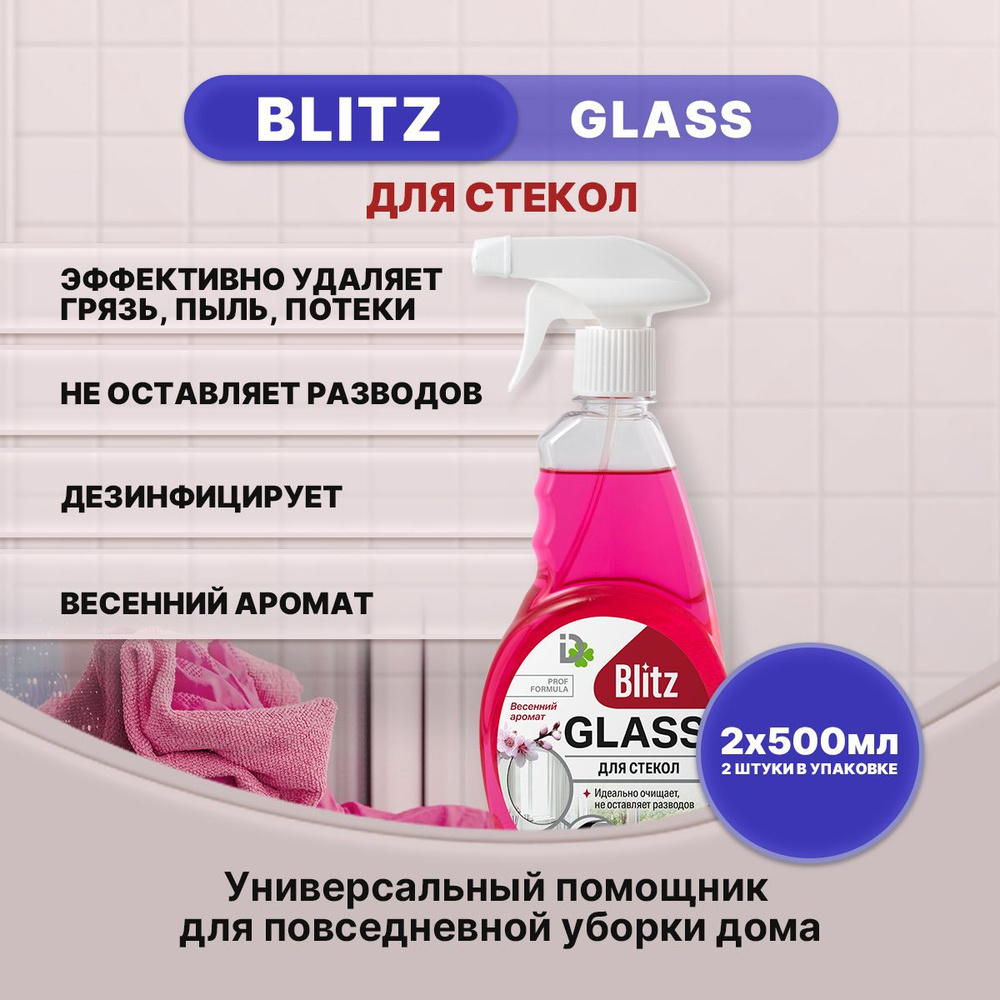 BLITZ GLASS для стекол Весенний аромат 500мл/2шт #1