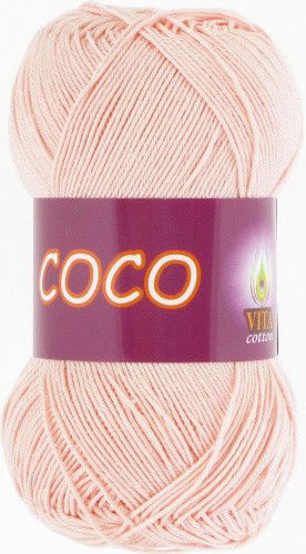 Пряжа Сoco (Vita cotton),цвет 4317 персиковый, 5 мотков, 50гр/240м,100% хлопок двойной мерсеризации,Индия #1