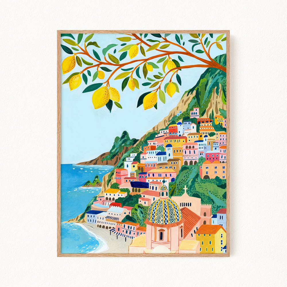 Постер "Positano Amalfi Coast / Позитано побережье Амальфи", 60х90 см  #1