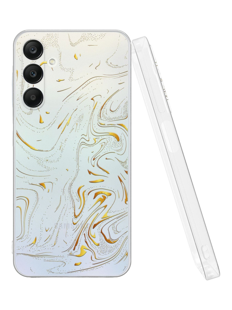 Силиконовый чехол Mcover для Galaxy A25 (5G) (Галакси А25 5Джи), Золотой узор  #1