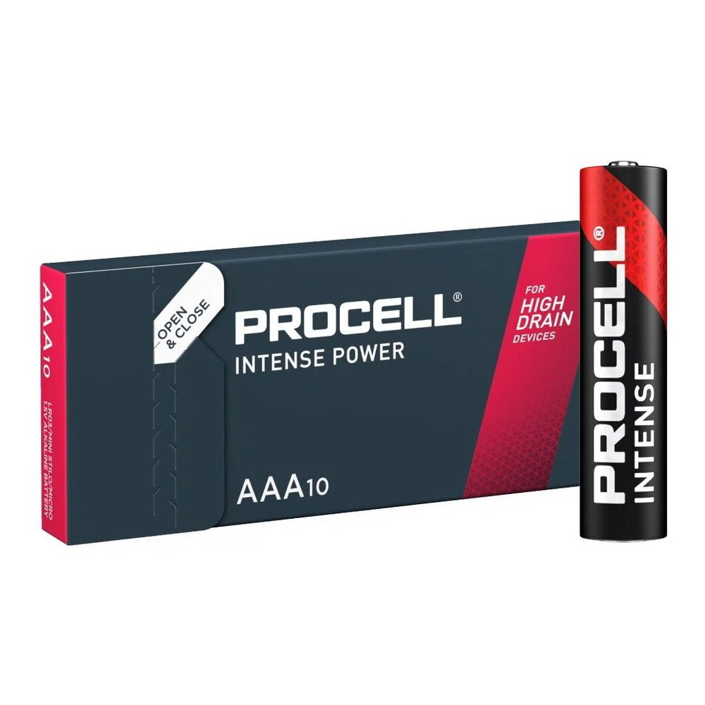 Батарейка (10шт) мизинчиковая DURACELL LR03 (AAA) PROCELL intense power 1.5В щелочная(алкалиновая)(BOX10) #1