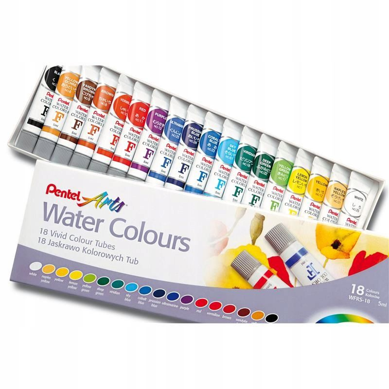 Краски акварельные 18 цветов Pentel Water Colours #1