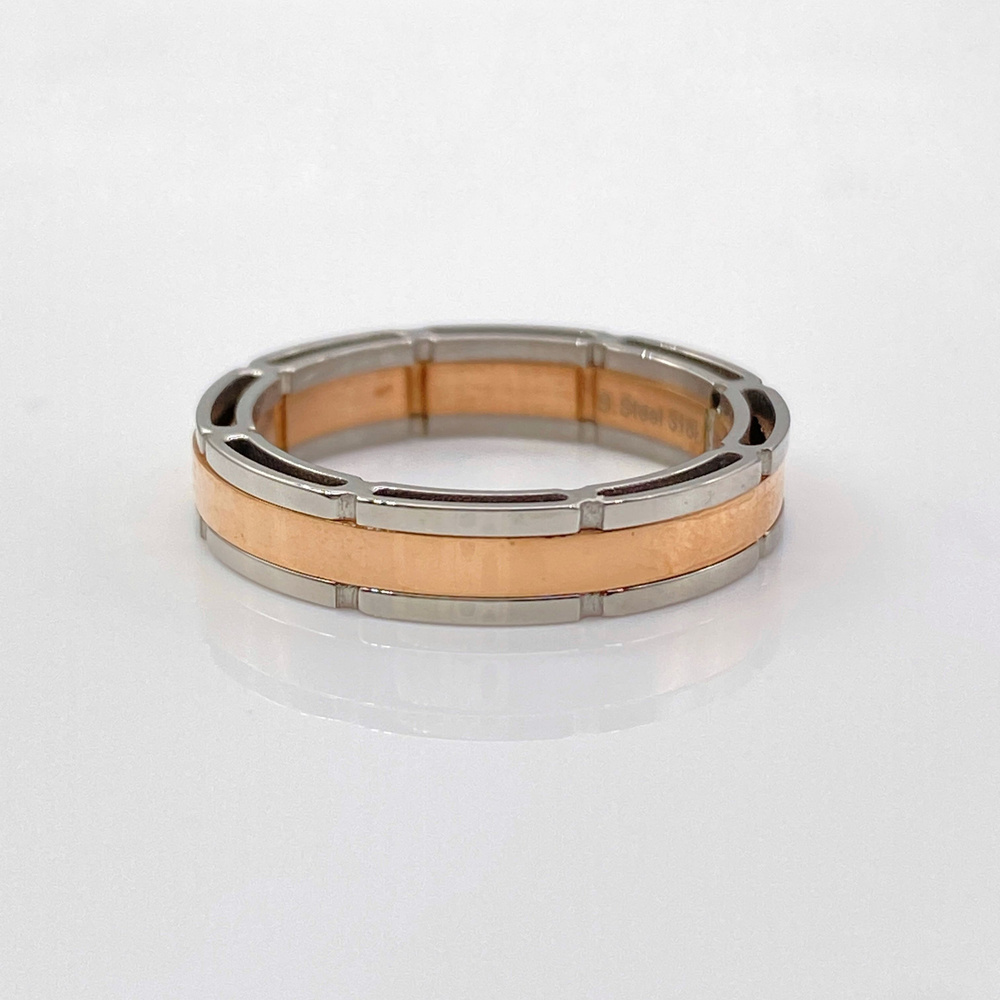 Премиальная японская бижутерия. кольцо унисекс из стали 316L с PVD покрытием розовое золото .размер 17.5 #1