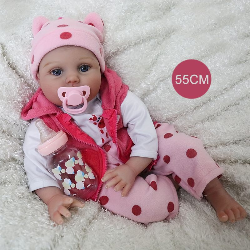 Кукла реборн, 55 см, Тканевое тело Reborn doll Искусственные волосы, высококачественный комплект, тканевое #1