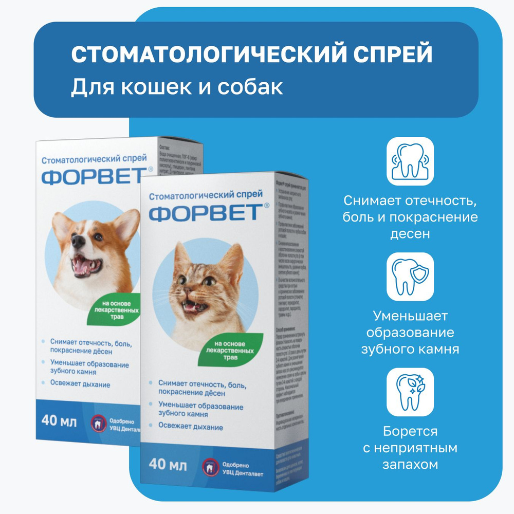 Спрей стоматологический, для полости рта собак и кошек Форвет  #1