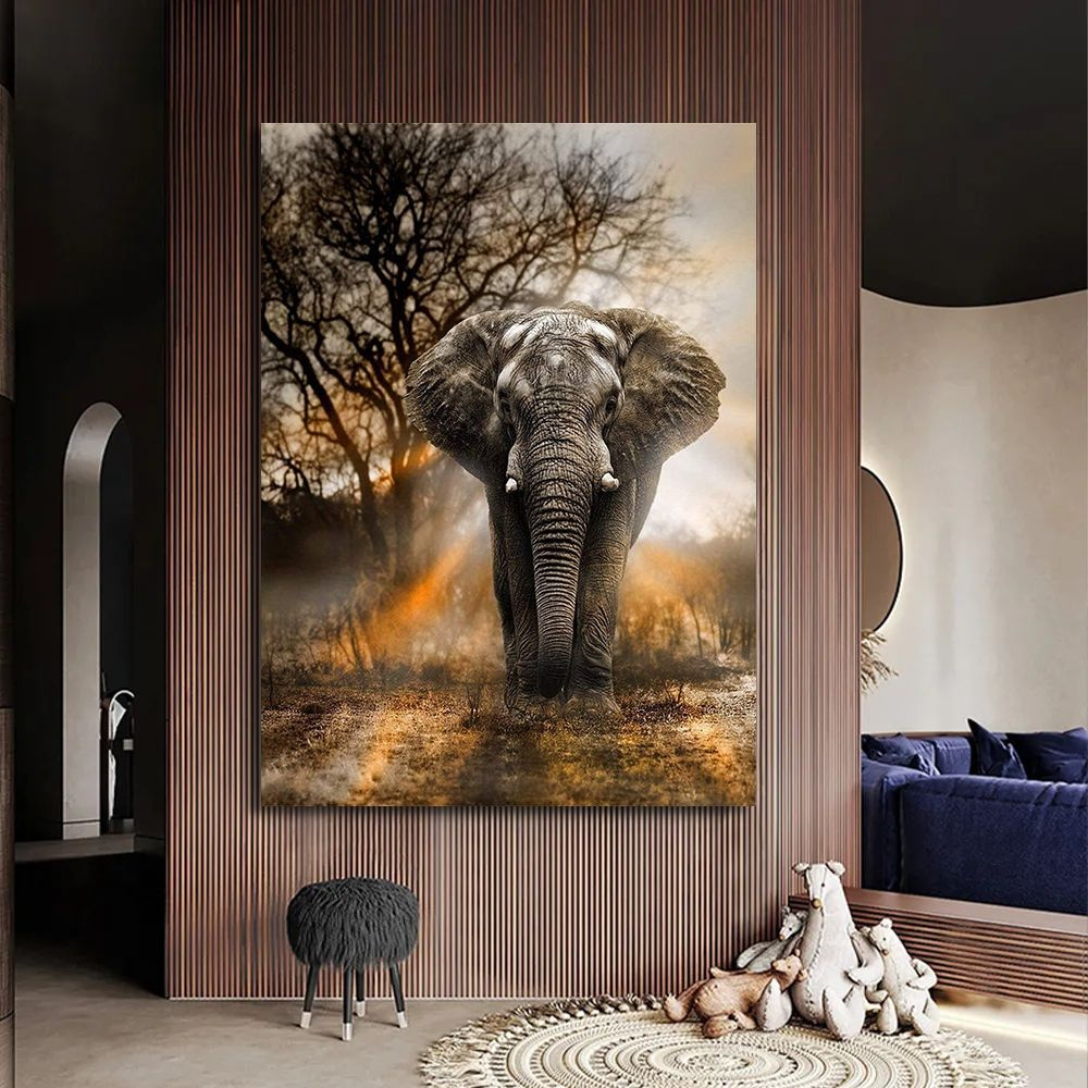 Картина дикий слон, 50х70см. #1