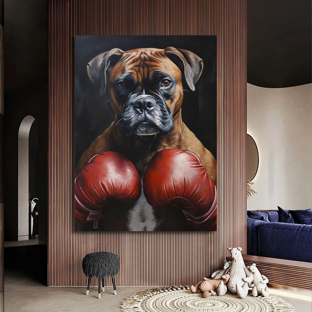 Большая картина немецкий боксёр, 80х110 см. #1