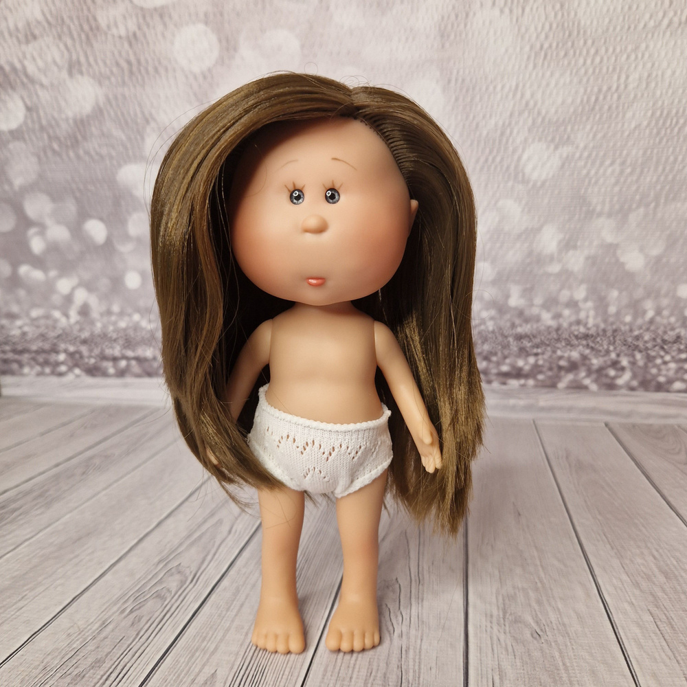 Кукла Nines виниловая MIA мини Миа шатенка, 23см (Испания) булочка  #1
