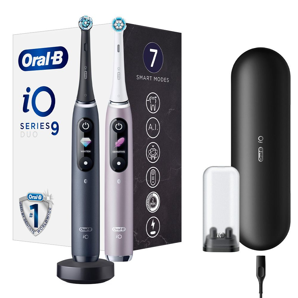 Электрическая зубная щетка Oral-B iO 9 DUO Black Onyx, Rose Quartz #1