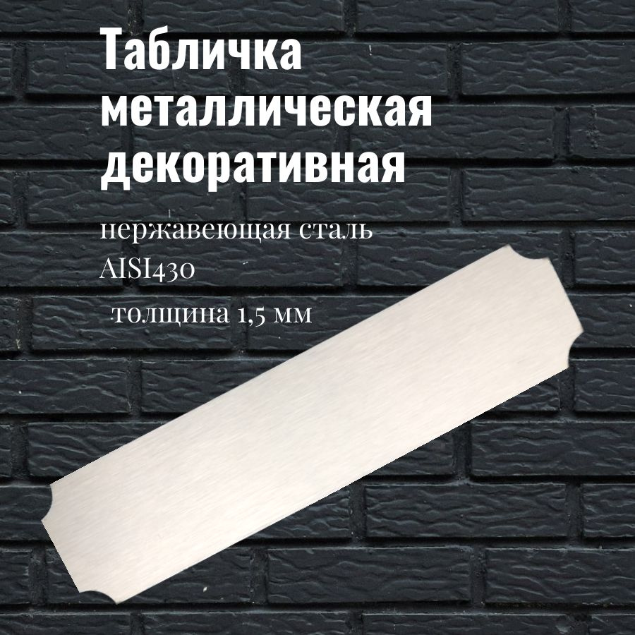 Табличка металлическая для гравировки 100х25мм поздравительная декоративная заготовка из нержавейки  #1