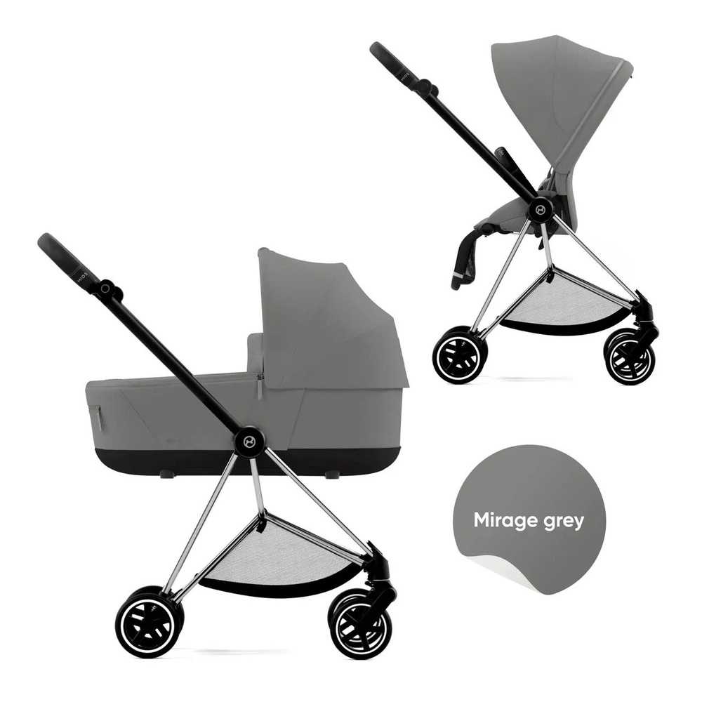 Cybex Mios III Коляска 2 в 1, рама Rose Gold, текстиль Mirage Grey с дождевиком и адаптерами  #1