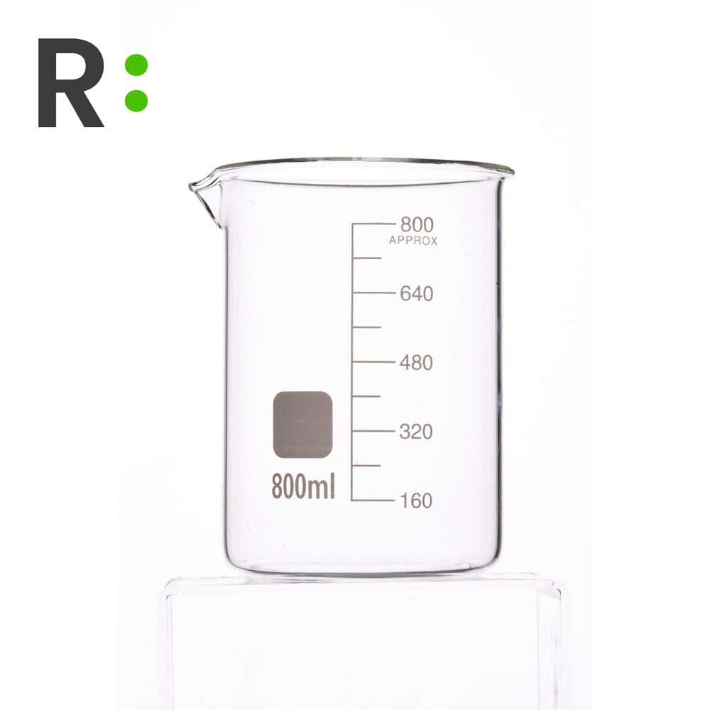 Мерный стакан стеклянный низкий, мерная емкость, 800 мл #1