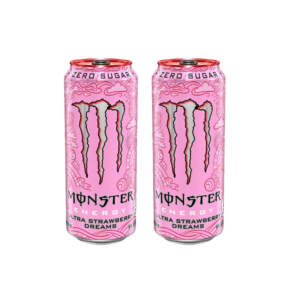 Энергетик Набор Monster Energy Ultra Strawberry 2шт по 500мл Без сахара #1