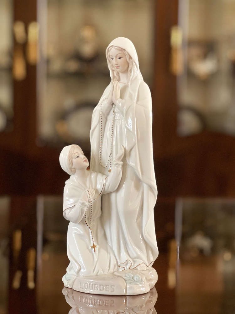 Дева Мария с мальчиком, статуэтка, фарфор, 31 см #1