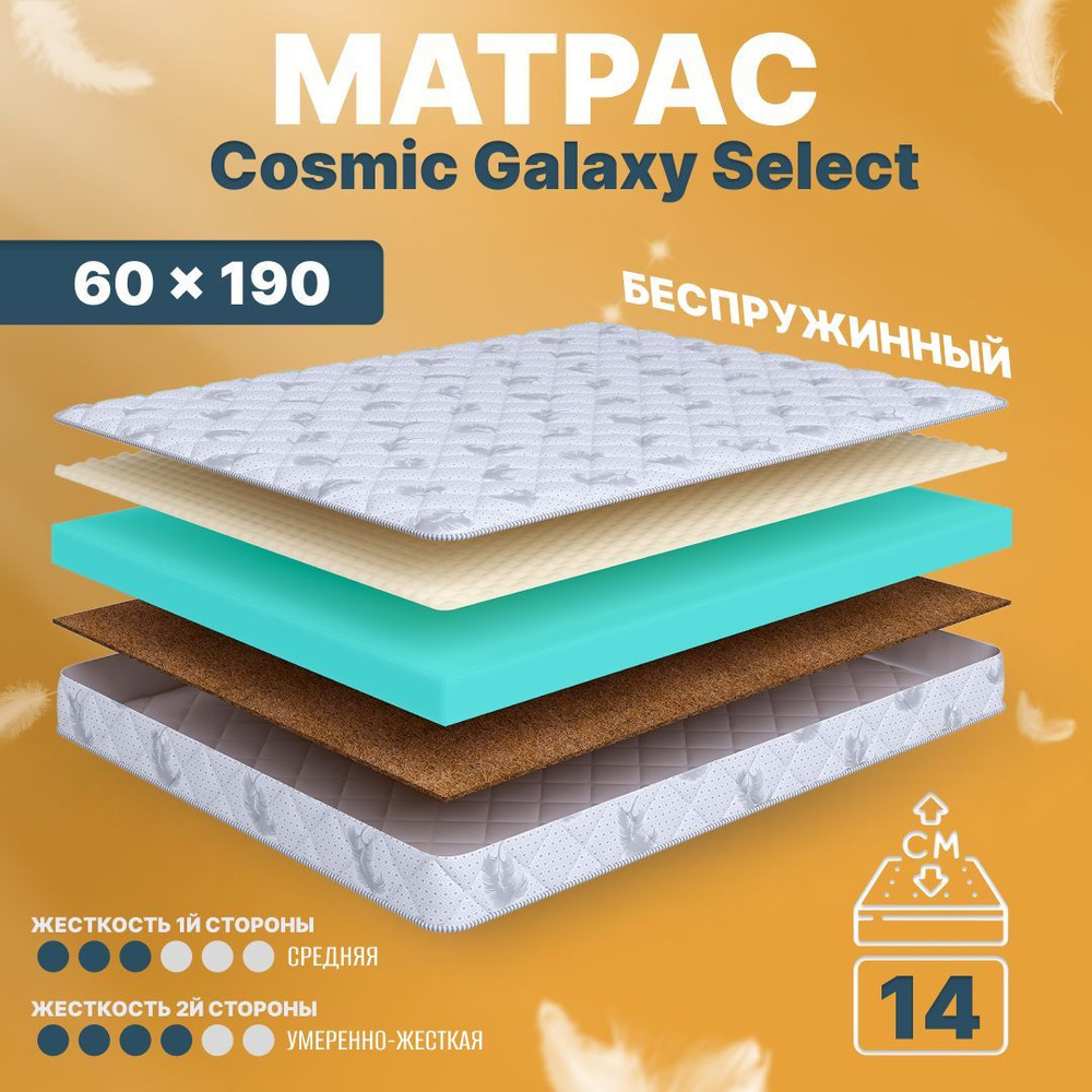 COSMIC Матрас в кроватку Meteor Select, Беспружинный, 60х190 см #1