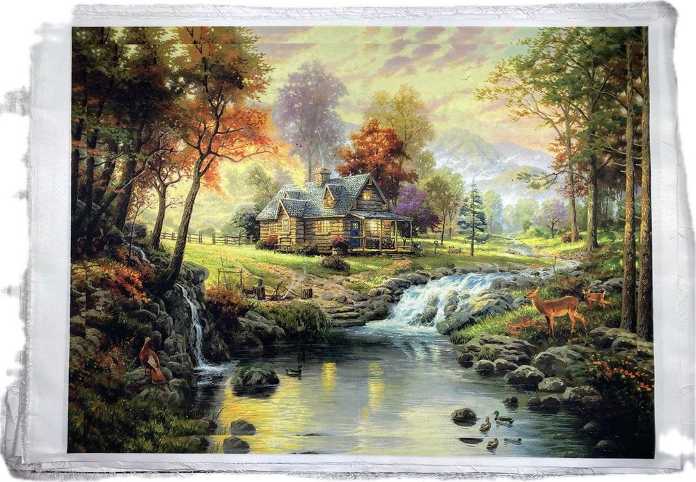 Репродукция картины на ткани Peaceful retreat 71 x 52 см #1