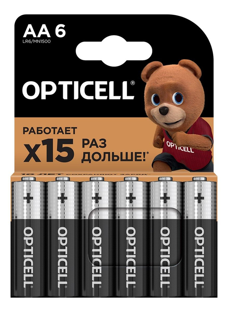 Батарейки Opticell Basic AA, 6шт, 4 упаковки #1