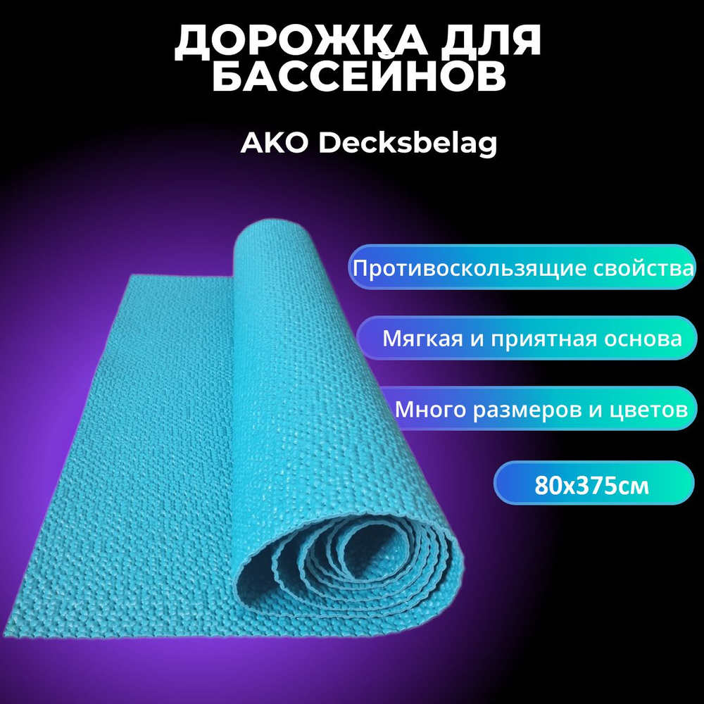 Дорожка для бассейна AKO Decksbelag бирюзовый 80х375см #1