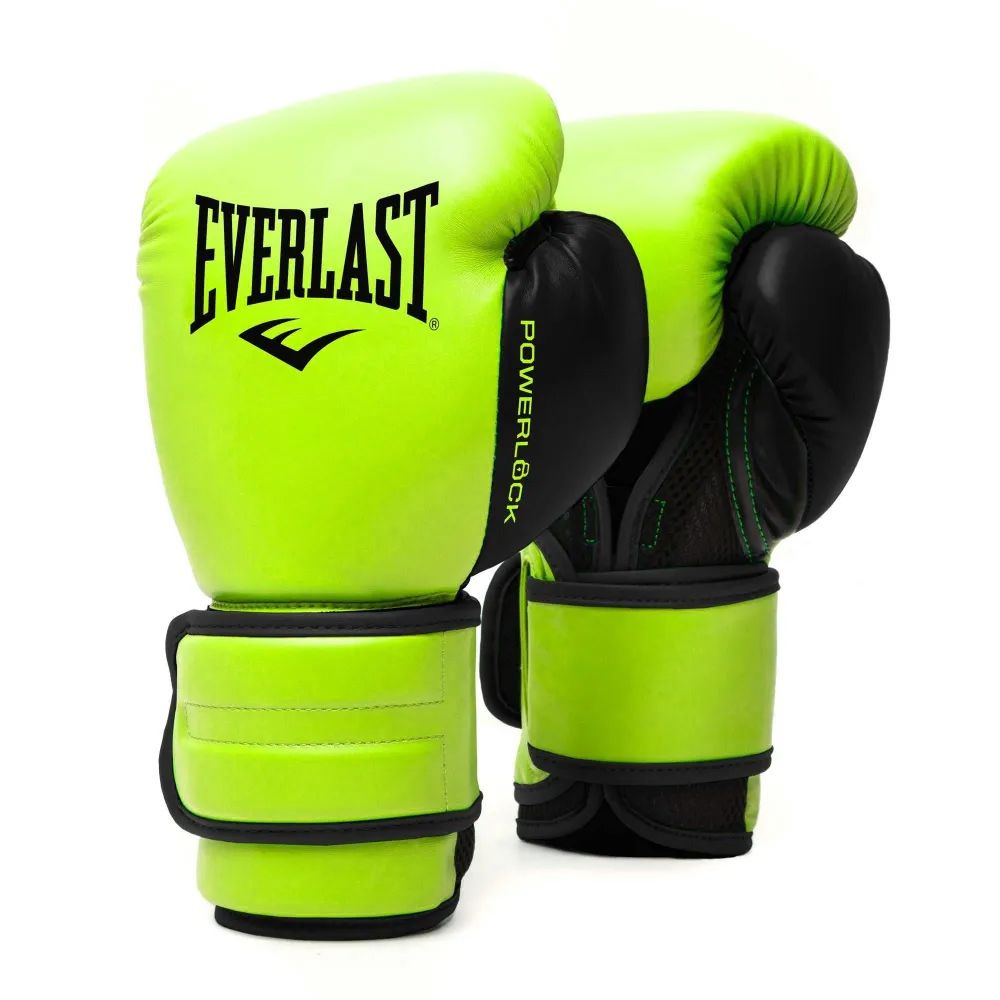 Перчатки тренировочные Everlast Powerlock PU 2_размер12oz_салатовый_искусственная кожа  #1