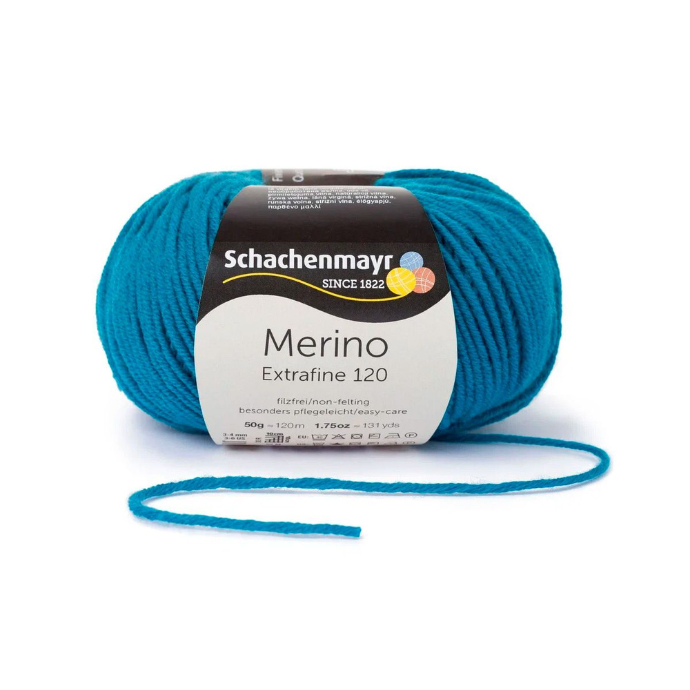 Merino Extrafine 120 /Мерино Экстрафайн 120/ пряжа Schachenmayr, 100% чистая шерсть мериноса, 50г/120м, #1