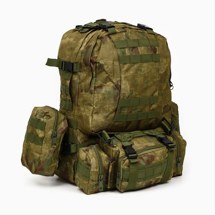 Рюкзак тактический "Storm tactic" мужской, стропы MOLLE, подсумки, 50 л, камуфляж мох  #1