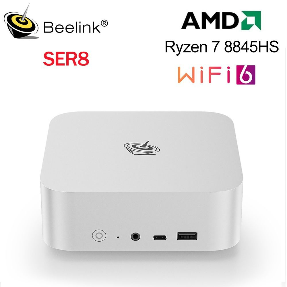 Beelink Мини-ПК Мини ПК Beelink SER8 Windows 11 Pro (AMD Ryzen 7 8845HS, RAM 32 ГБ, SSD 1000 ГБ, AMD #1