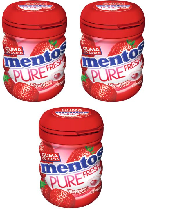 Жевательная резинка Mentos pure fresh Клубника 3 шт по 60 гр #1