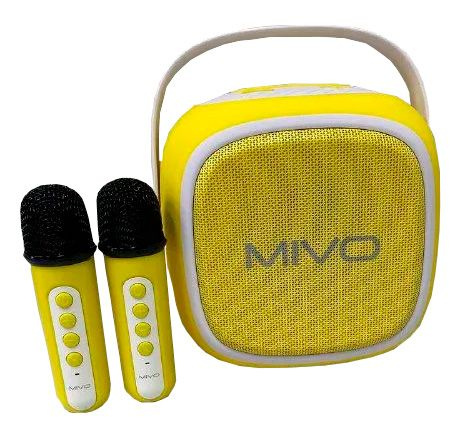 Портативная детская беспроводная колонка с караоке Mivo M68 Yellow-White  #1