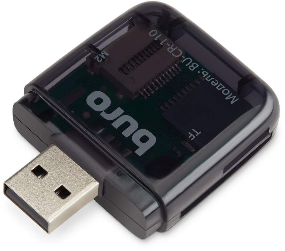 Картридер Buro USB2.0 черный, BU-CR-110 #1